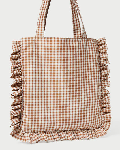 Justine Brown Gingham Ruffle Tote | Loeffler Randall Women