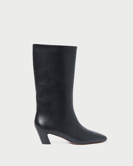 Cleo Black Leather Mid-Calf Boot | Loeffler Randall Women
