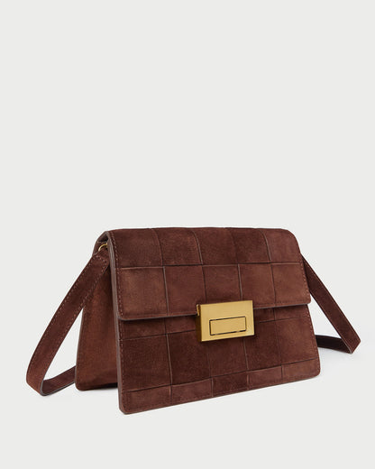 Delphine Espresso Suede Shoulder Bag | Loeffler Randall Women