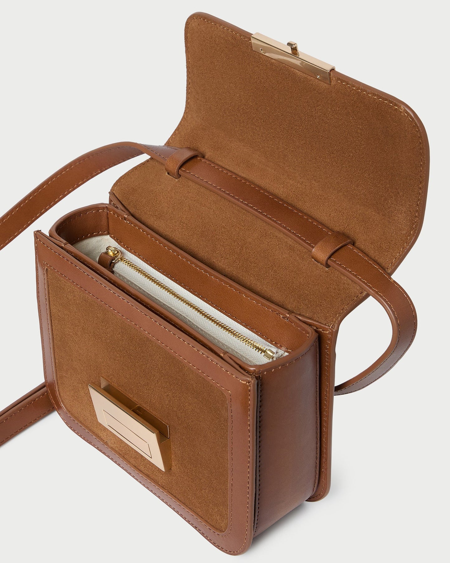Desi Cacao Suede/Leather Crossbody | Loeffler Randall Women