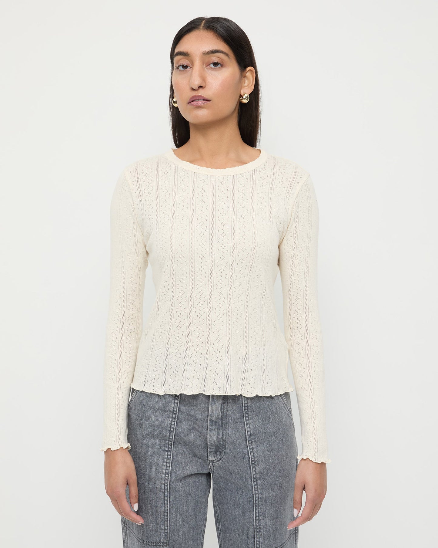 Lolo Pointelle Long-Sleeve Tee | Loeffler Randall Women