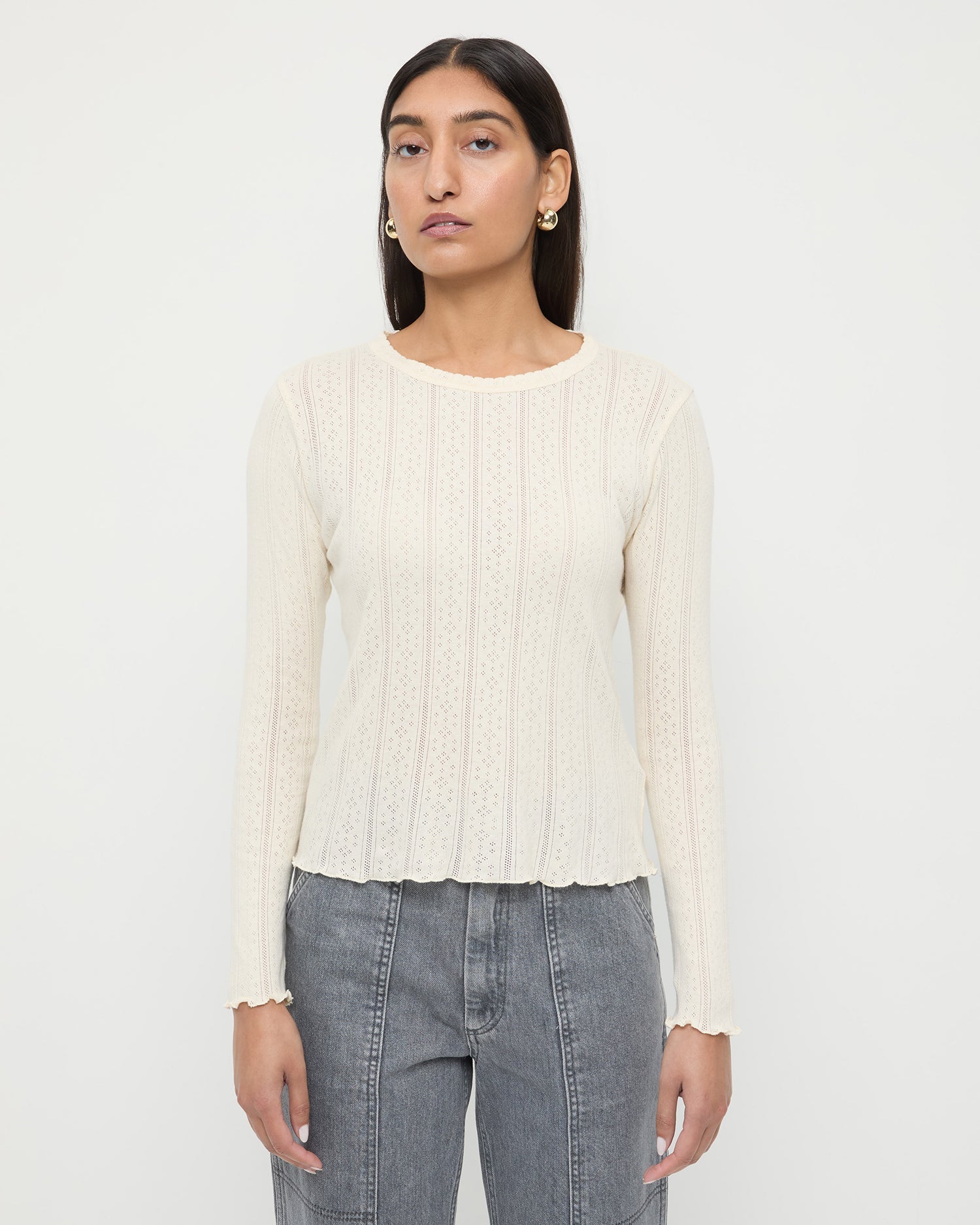 Lolo Pointelle Long-Sleeve Tee | Loeffler Randall Women