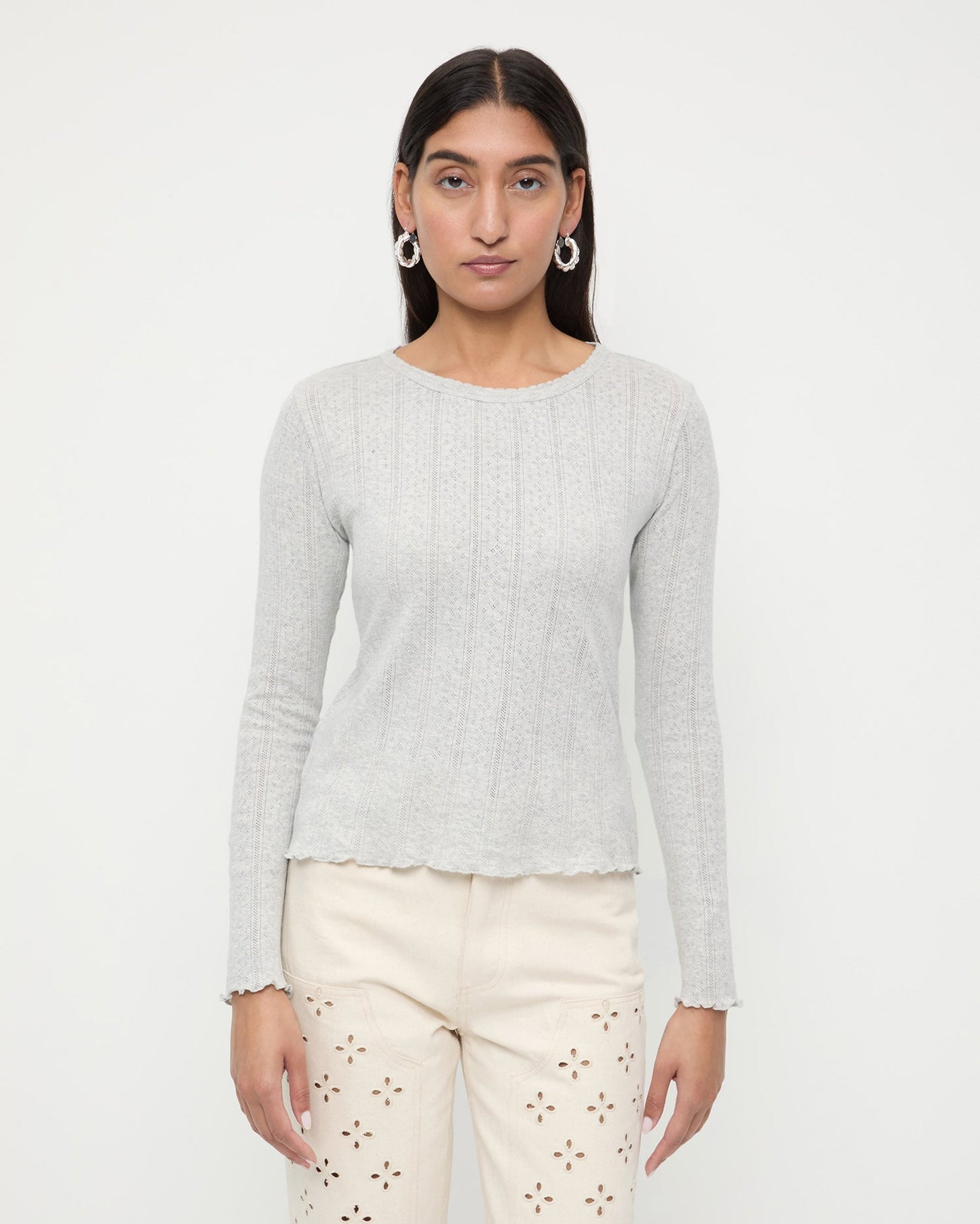 Lolo Pointelle Long-Sleeve Tee | Loeffler Randall Women