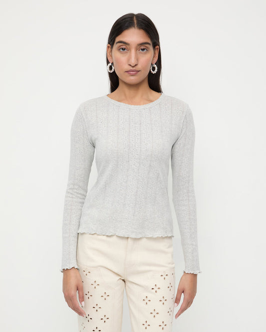 Lolo Pointelle Long-Sleeve Tee | Loeffler Randall Women