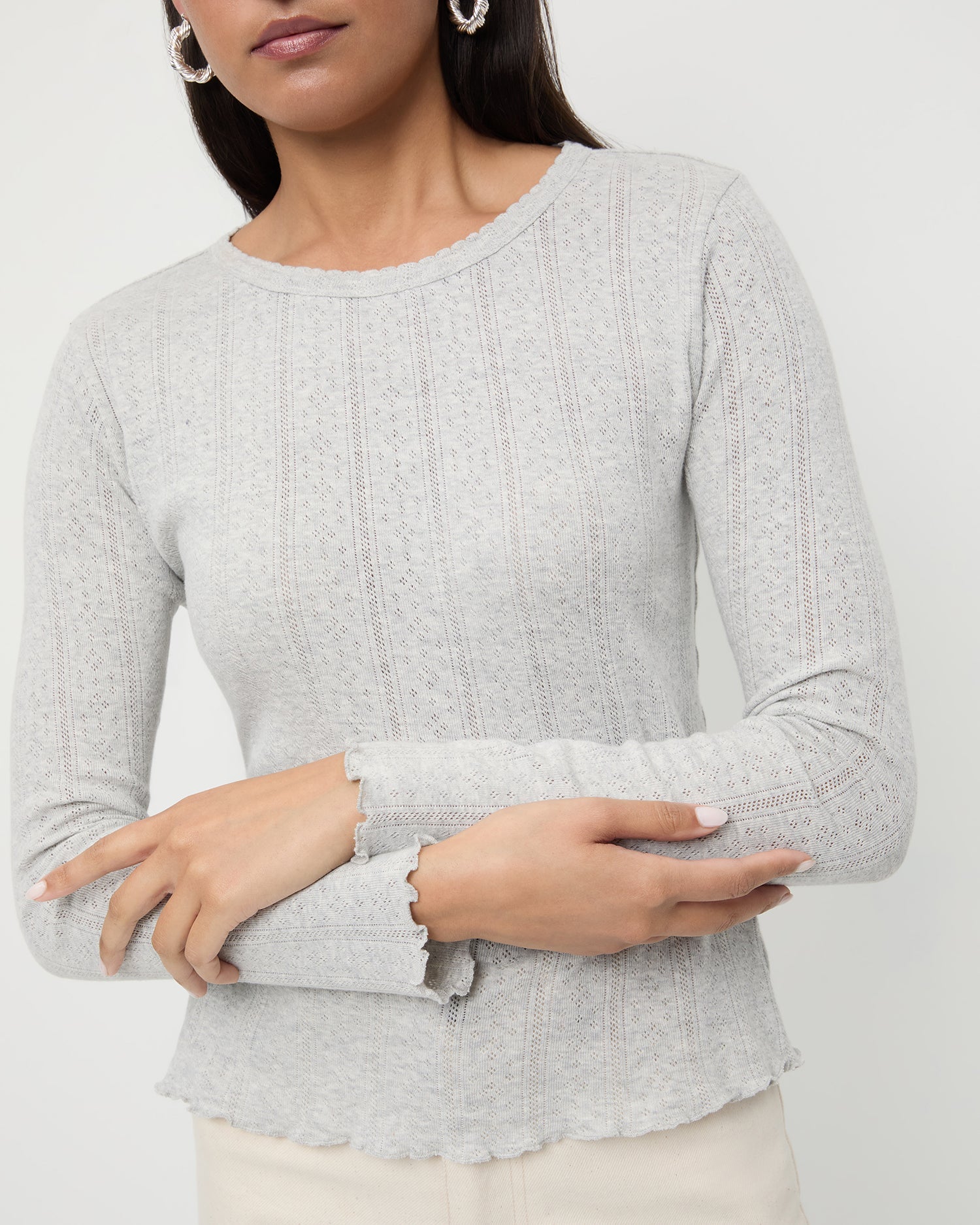 Lolo Pointelle Long-Sleeve Tee | Loeffler Randall Women