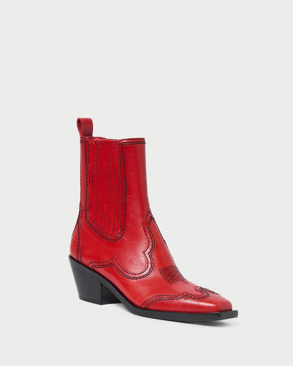 Agnes Red Leather Western Boot | Loeffler Randall Women