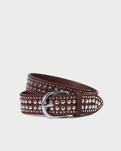 Isaac Espresso/Silver Studded Belt | Loeffler Randall Women