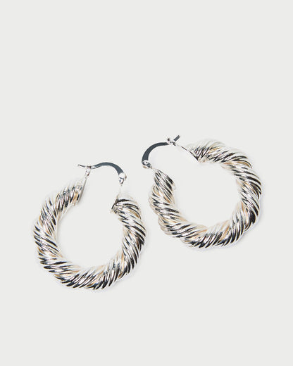 Atticus Silver Twisted Hoop Earrings | Loeffler Randall Women