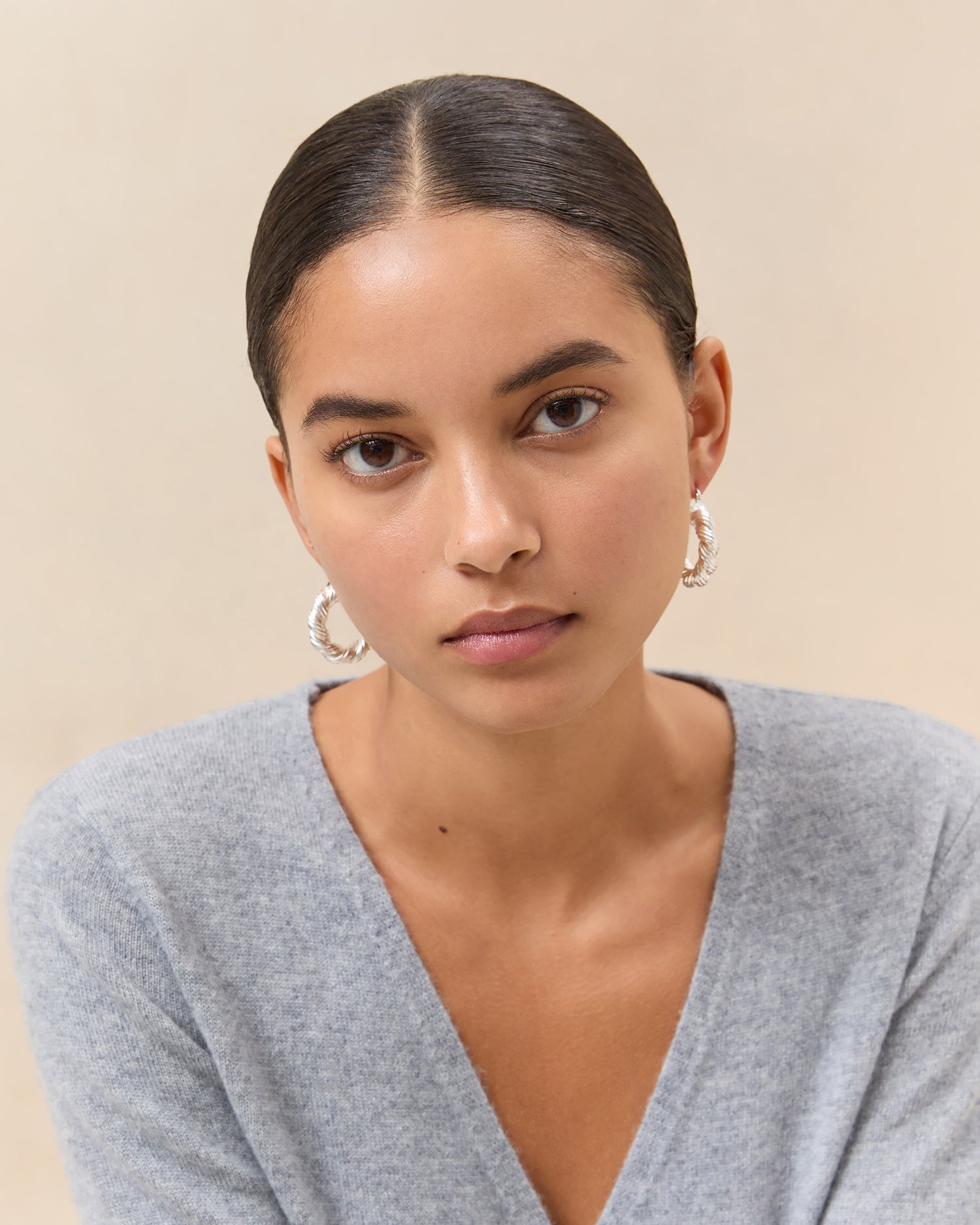 Atticus Silver Twisted Hoop Earrings | Loeffler Randall Women