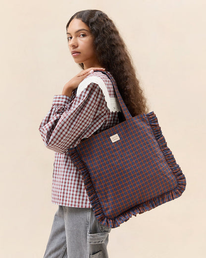 Justine Navy Ruffle Tote | Loeffler Randall Women