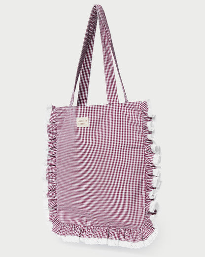 Justine Maroon Ruffle Tote | Loeffler Randall Women