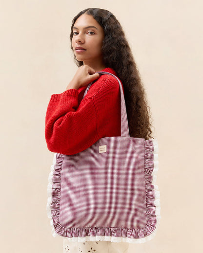 Justine Maroon Ruffle Tote | Loeffler Randall Women