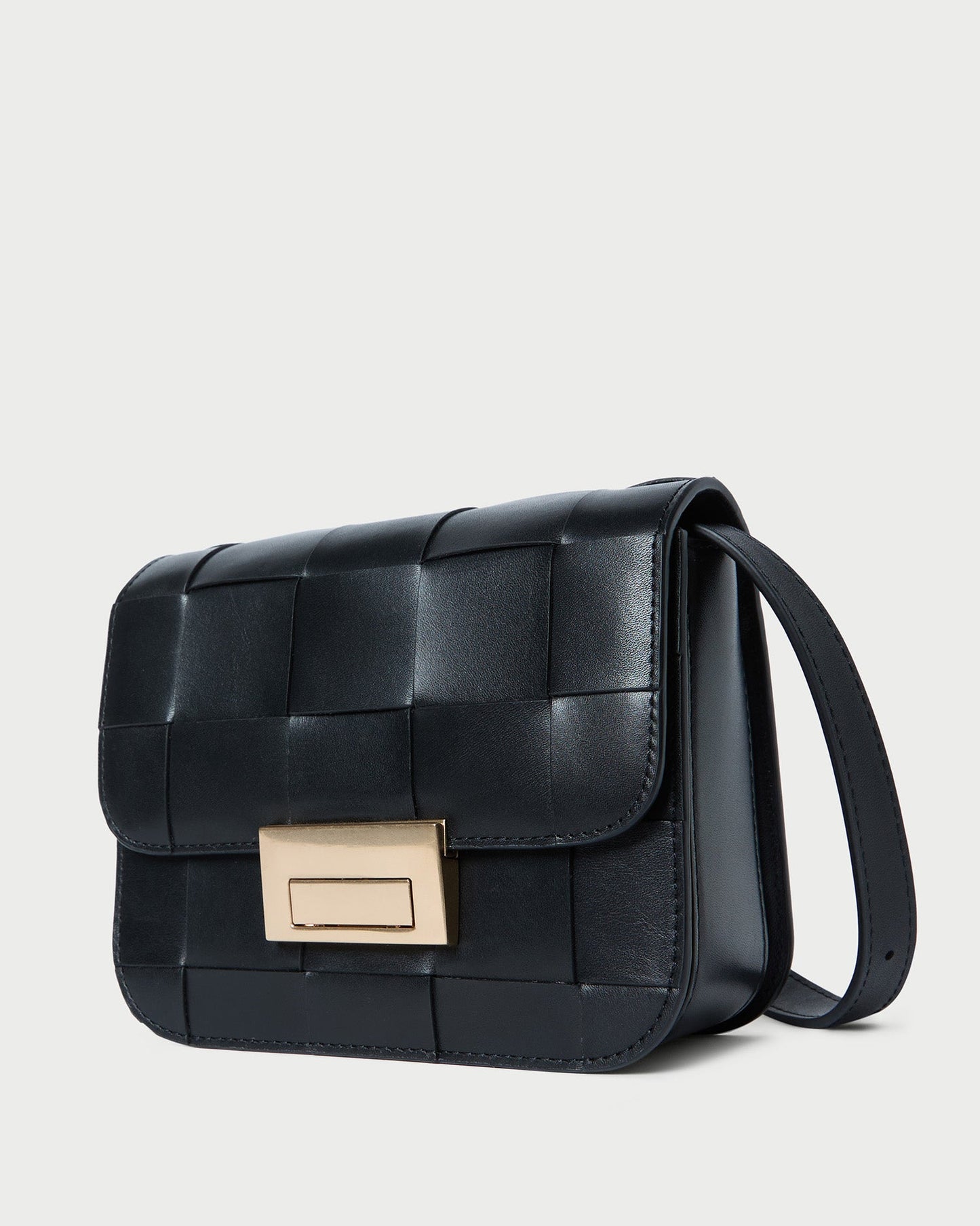 Desi Black Woven Leather Crossbody | Loeffler Randall Women