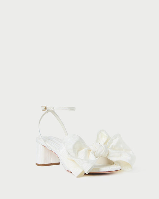 Carmen Cream Moiré Bow Sandal | Loeffler Randall Women