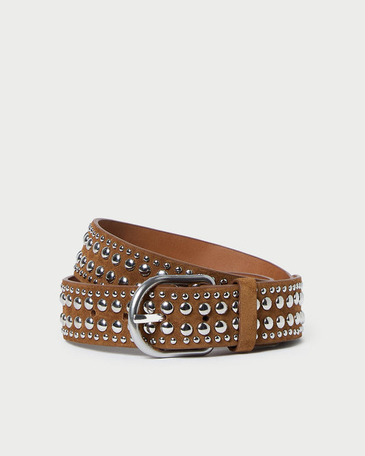 Isaac Cacao/Silver Studded Belt | Loeffler Randall Women