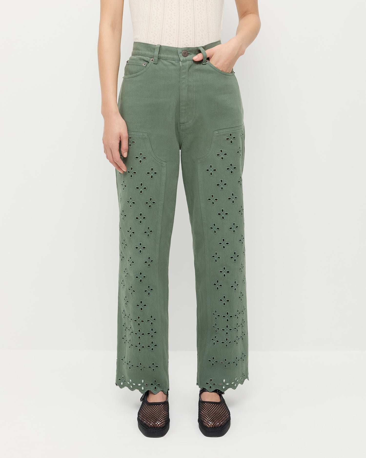 Demi Embroidered Pant | Loeffler Randall Women