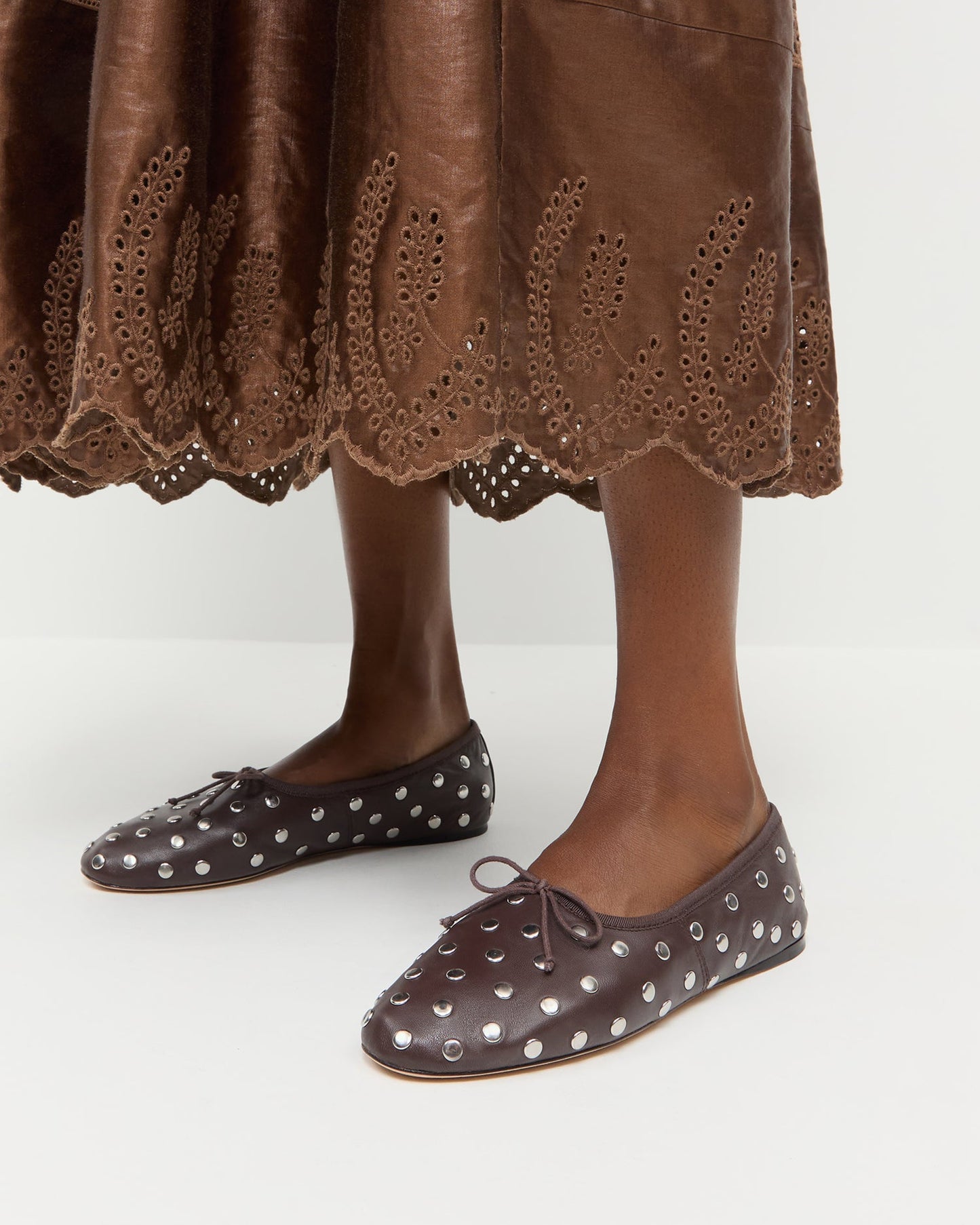 Landon Espresso/Silver Leather Ballet Flat | Loeffler Randall Women