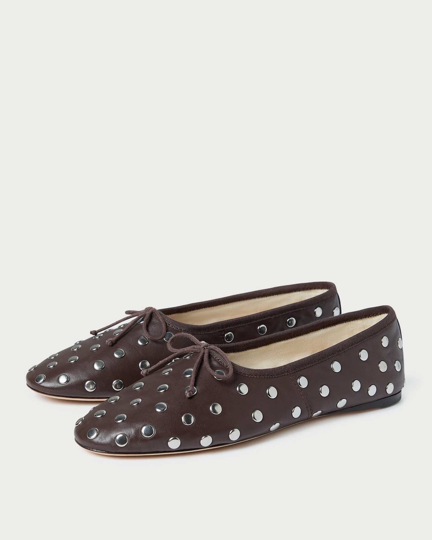 Landon Espresso/Silver Leather Ballet Flat | Loeffler Randall Women