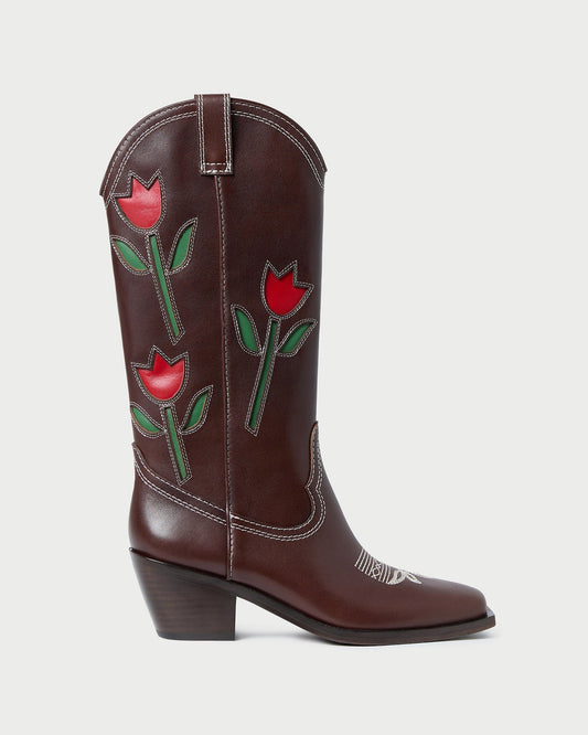Wilder Espresso Leather Tulip Boot | Loeffler Randall Women