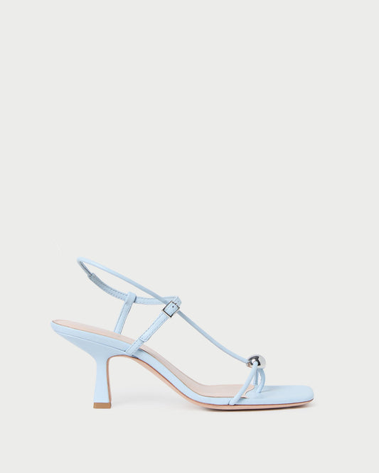 Triana Blue Leather Mid-Heel Sandal | Loeffler Randall Women