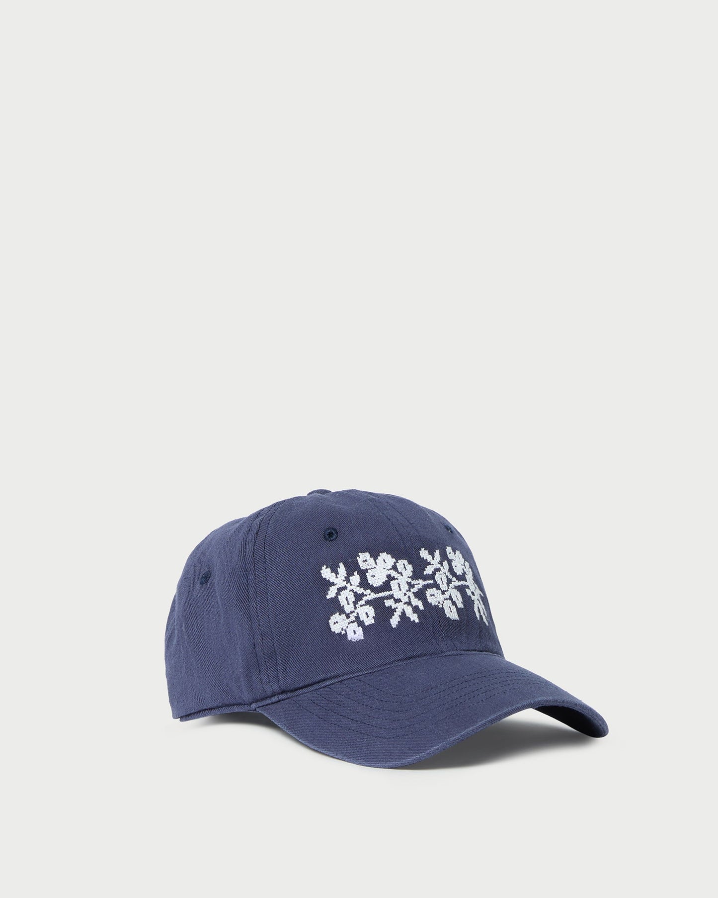Cairo Navy/Cream Embroidered Cap | Loeffler Randall Women