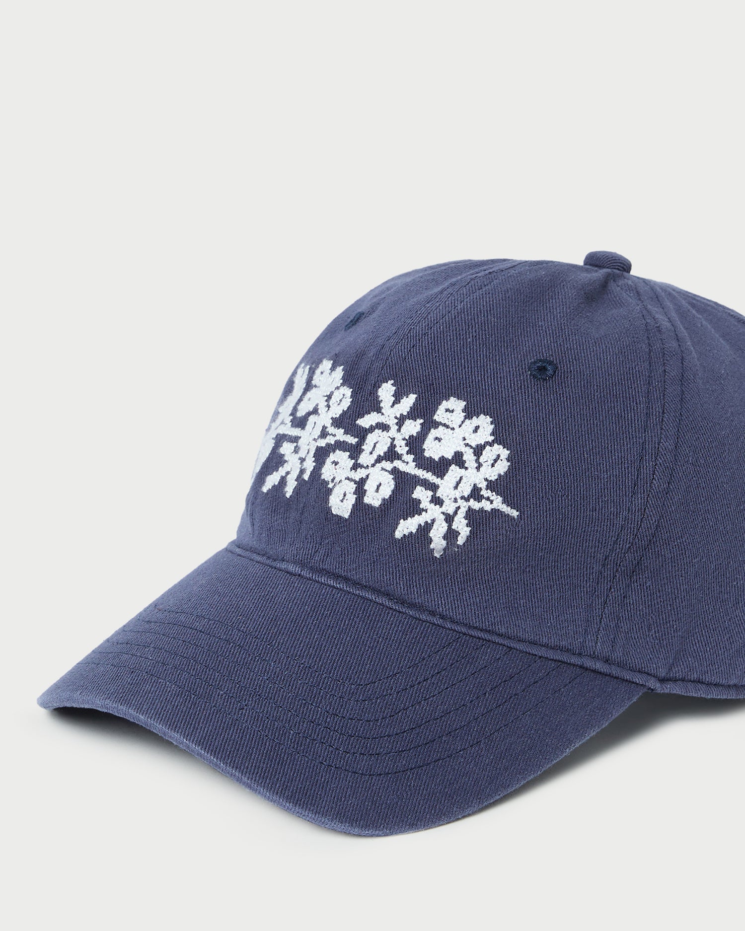 Cairo Navy/Cream Embroidered Cap | Loeffler Randall Women