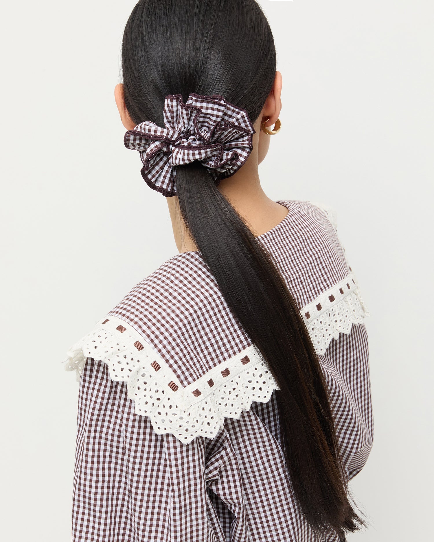 Felice Brown Gingham Layered Scrunchie | Loeffler Randall Women