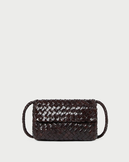 Vinnie Chocolate Woven Leather Crossbody | Loeffler Randall Women