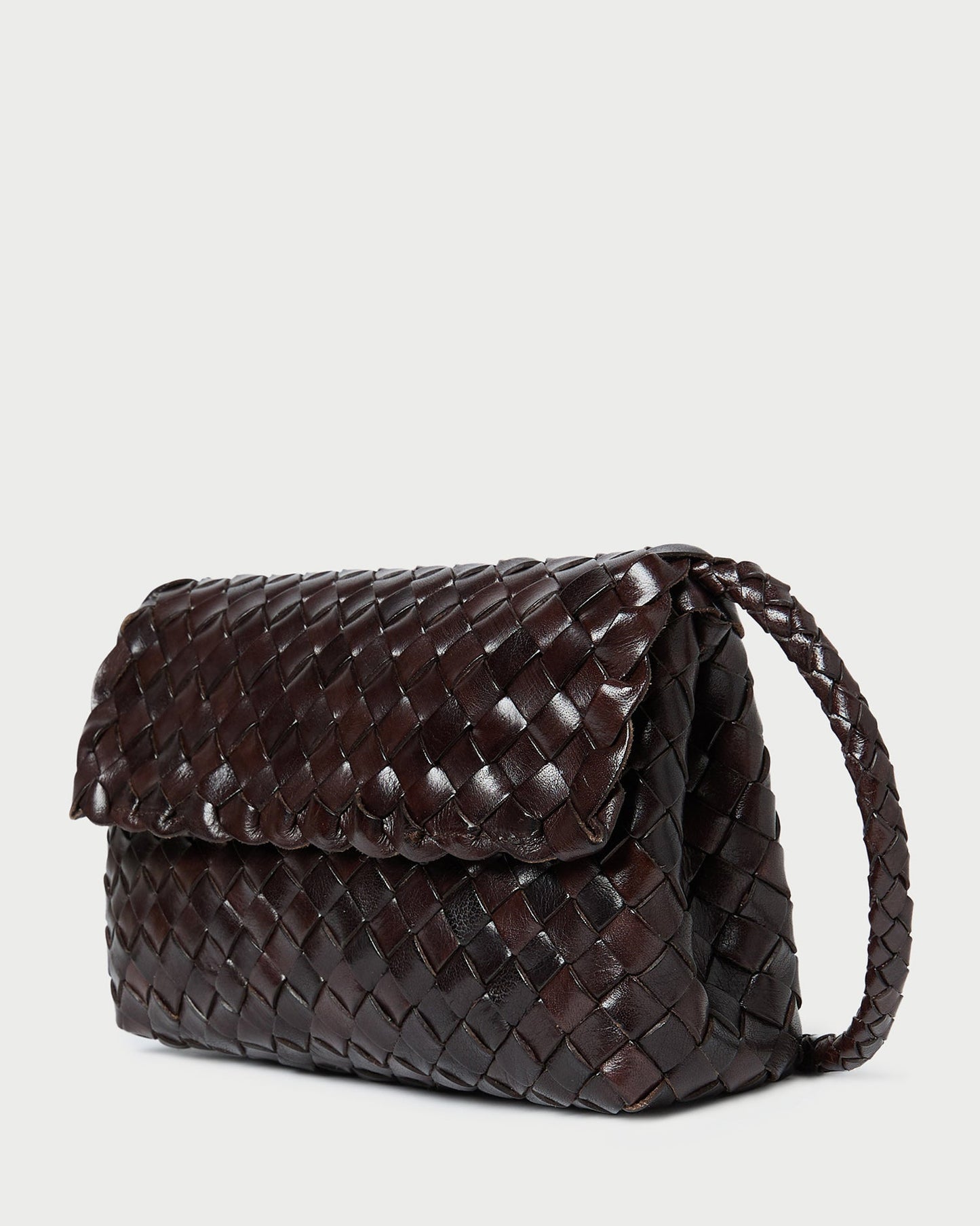 Vinnie Chocolate Woven Leather Crossbody | Loeffler Randall Women