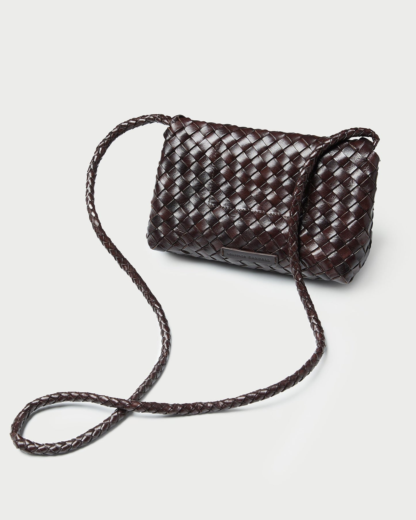 Vinnie Chocolate Woven Leather Crossbody | Loeffler Randall Women