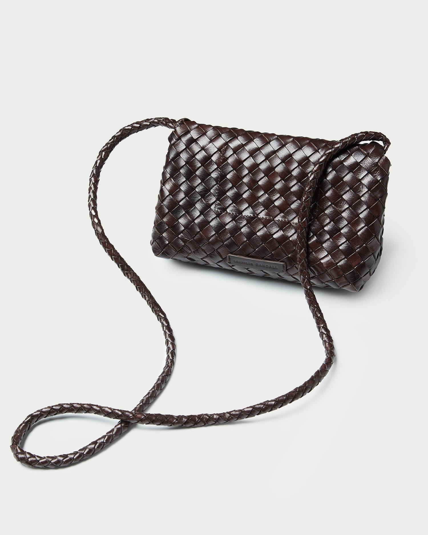 Vinnie Chocolate Woven Leather Crossbody | Loeffler Randall Women