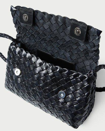 Vinnie Black Woven Leather Crossbody | Loeffler Randall Women