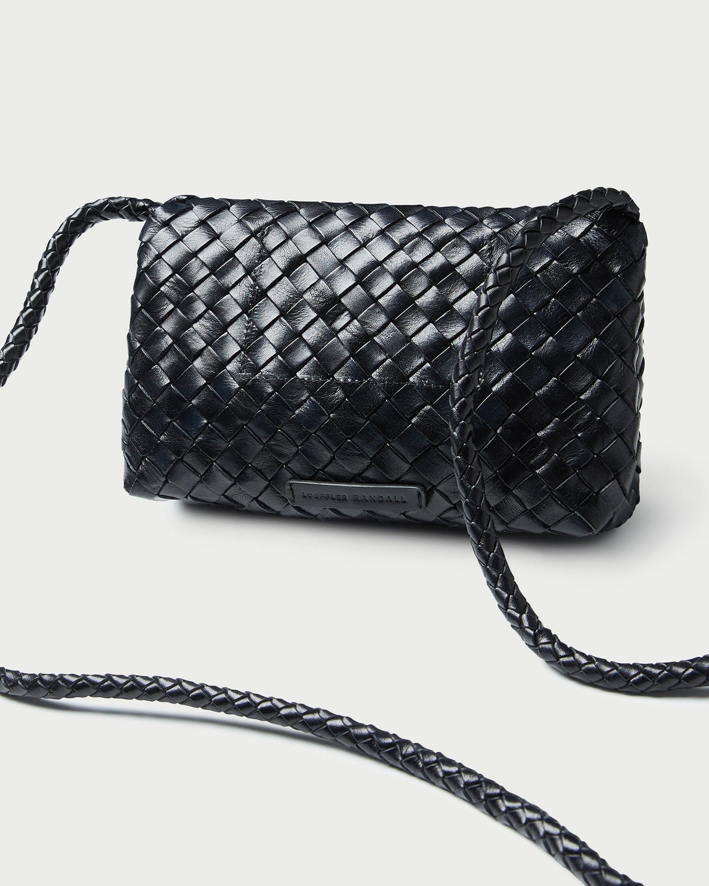 Vinnie Black Woven Leather Crossbody | Loeffler Randall Women