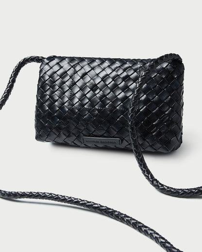 Vinnie Black Woven Leather Crossbody | Loeffler Randall Women
