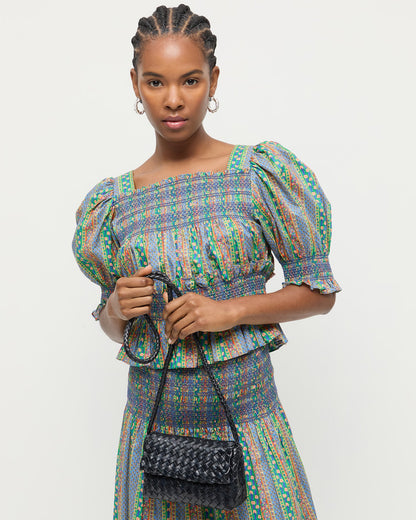 Vinnie Black Woven Leather Crossbody | Loeffler Randall Women