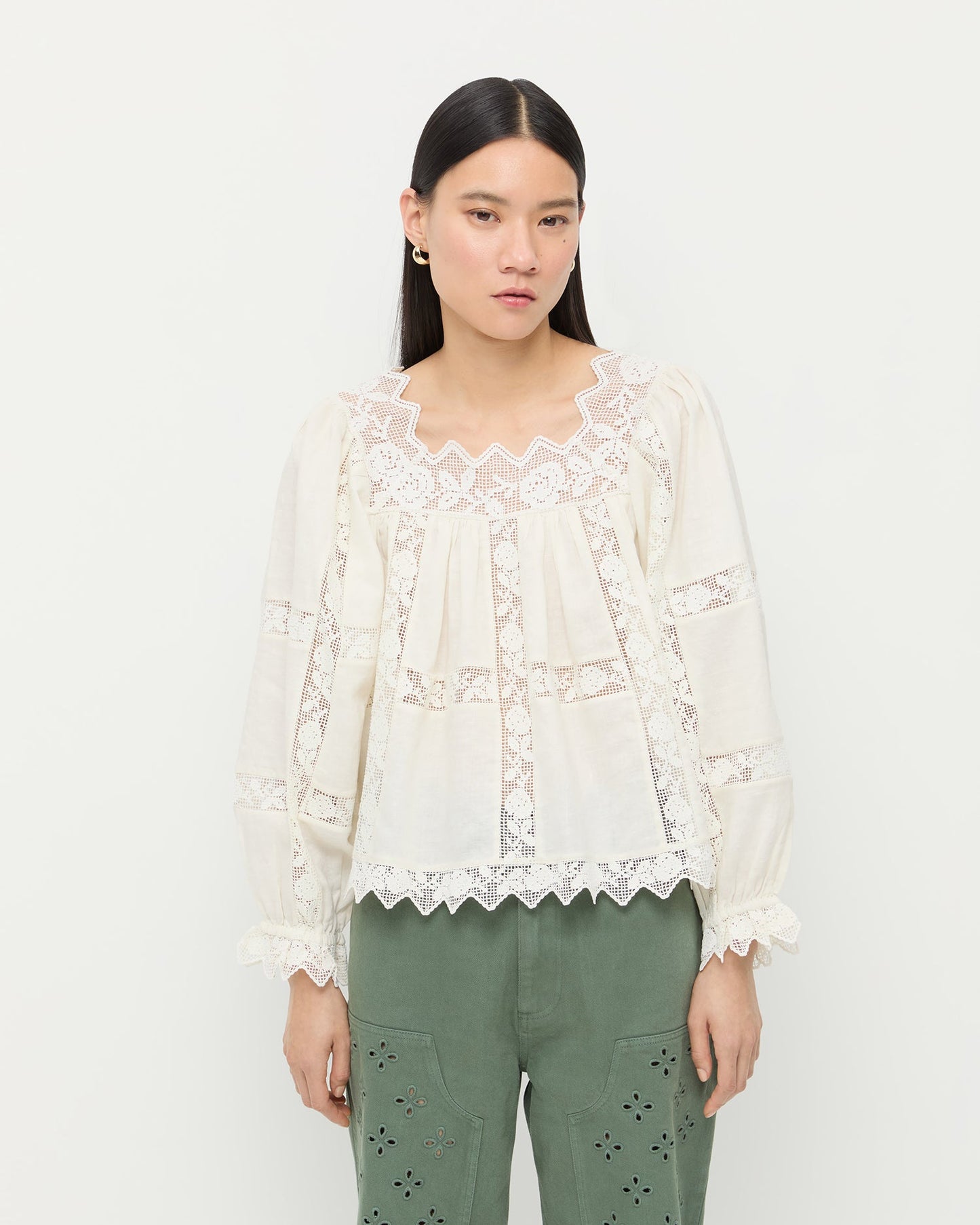 Pauline Embroidered Lace Blouse | Loeffler Randall Women