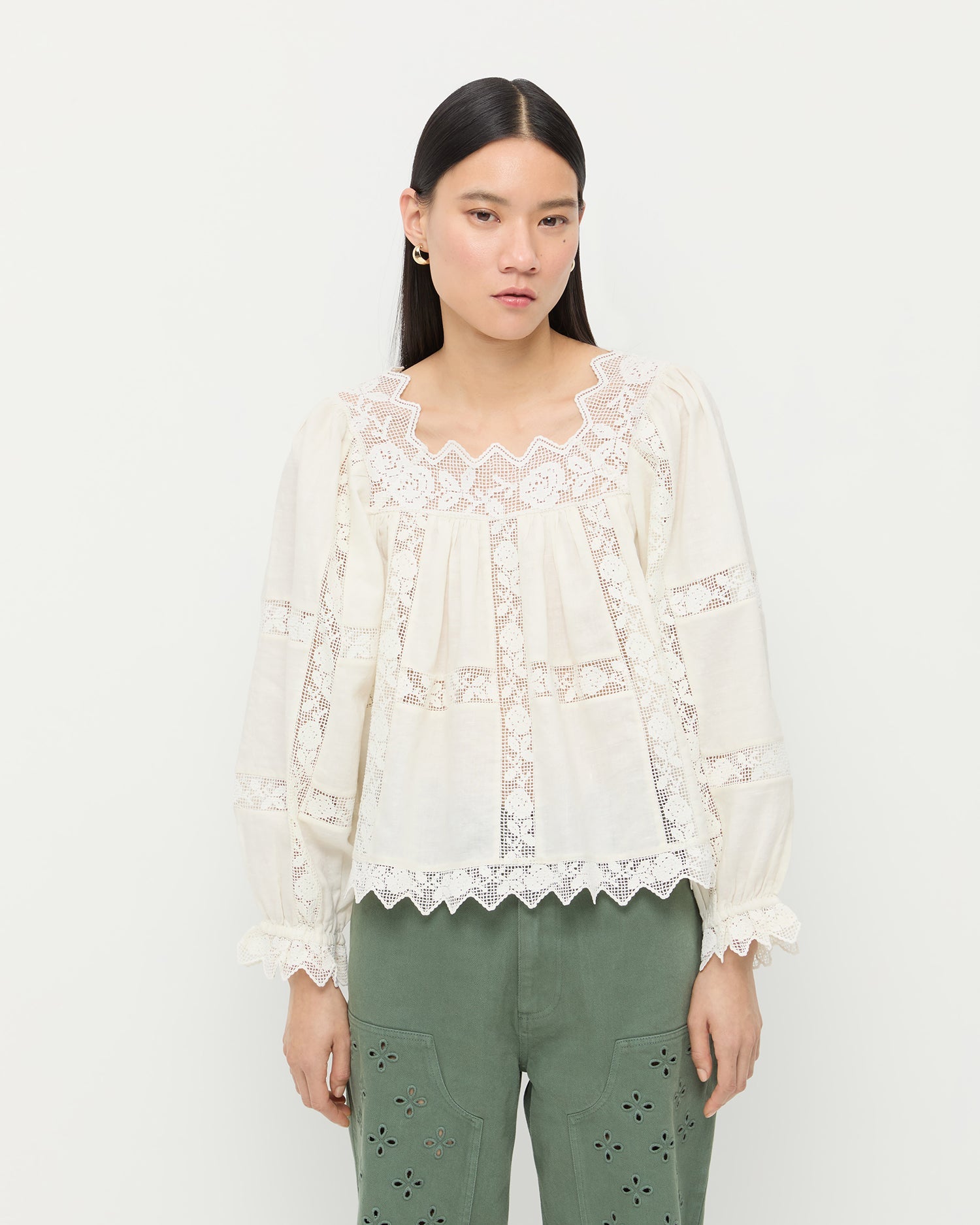 Pauline Embroidered Lace Blouse | Loeffler Randall Women