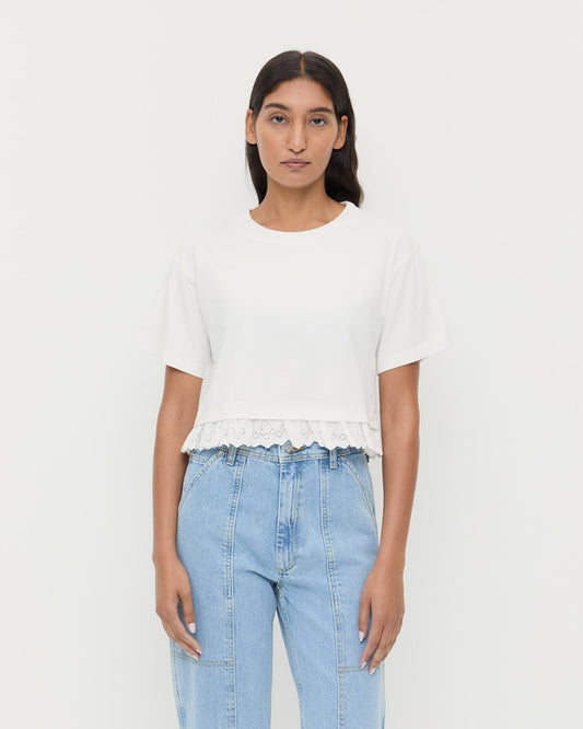 Junie Lace Trim Tee | Loeffler Randall Women