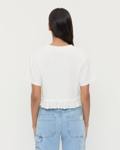 Junie Lace Trim Tee | Loeffler Randall Women