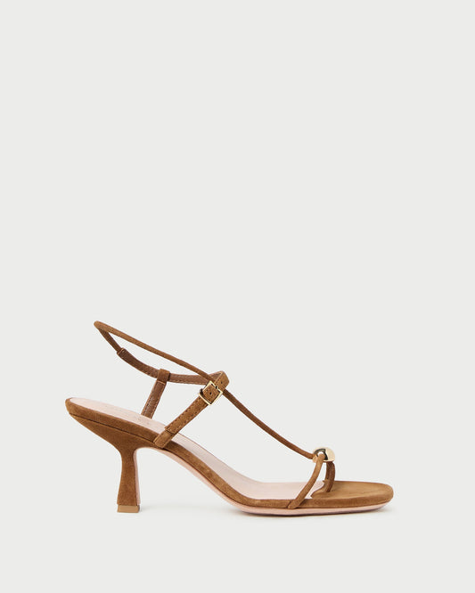 Triana Cacao Suede Mid-Heel Sandal | Loeffler Randall Women