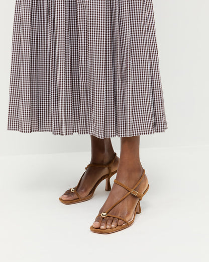 Triana Cacao Suede Mid-Heel Sandal | Loeffler Randall Women