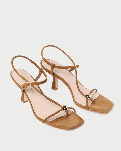 Triana Cacao Suede Mid-Heel Sandal | Loeffler Randall Women