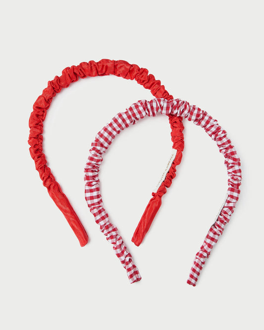 Sabine Red Gingham/Red Headband Set | Loeffler Randall Women