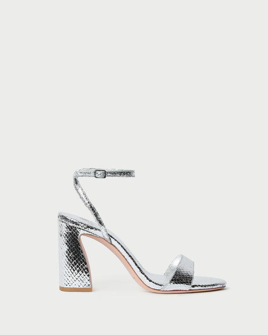 Malia Silver Snake Embossed Sandal | Loeffler Randall Women