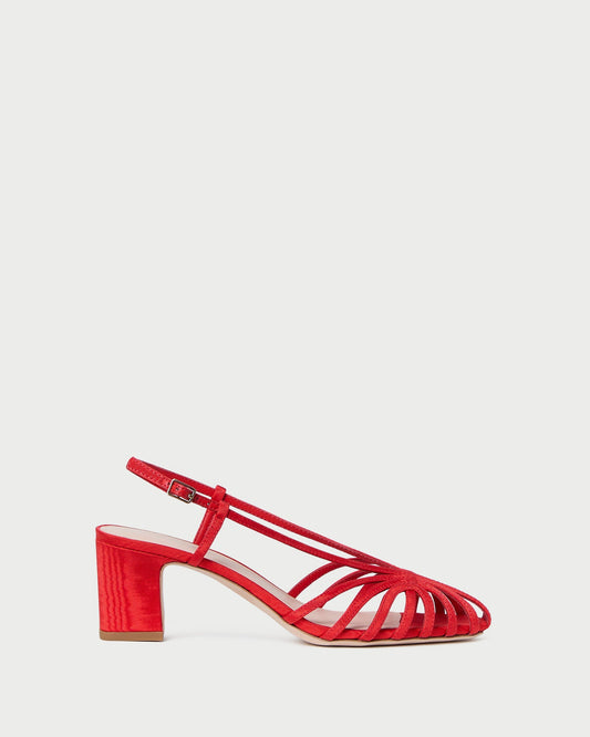 Priscilla Red Moiré Heeled Sandal | Loeffler Randall Women