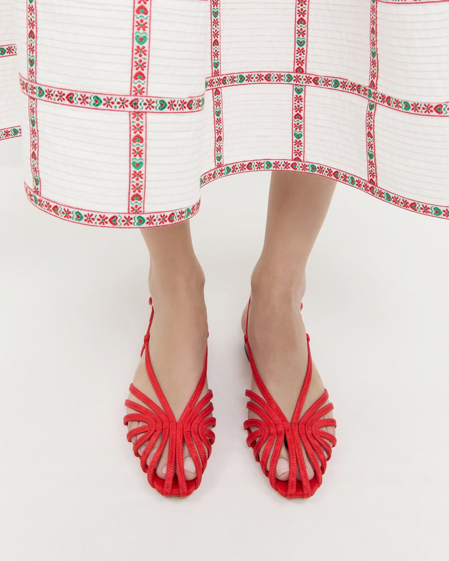Devon Red Moiré Slingback Sandal | Loeffler Randall Women