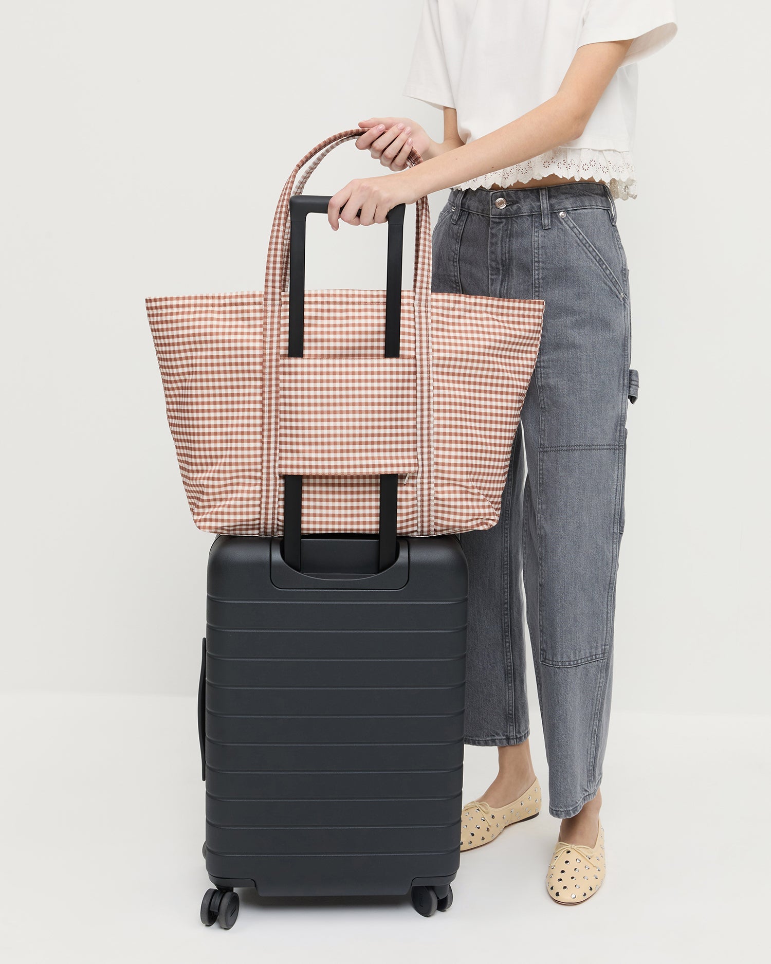 Dina Brown Gingham Travel Tote | Loeffler Randall Women