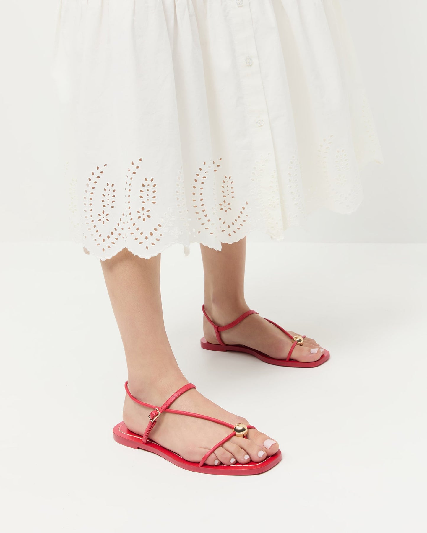 Lara Red Leather Sandal | Loeffler Randall Women