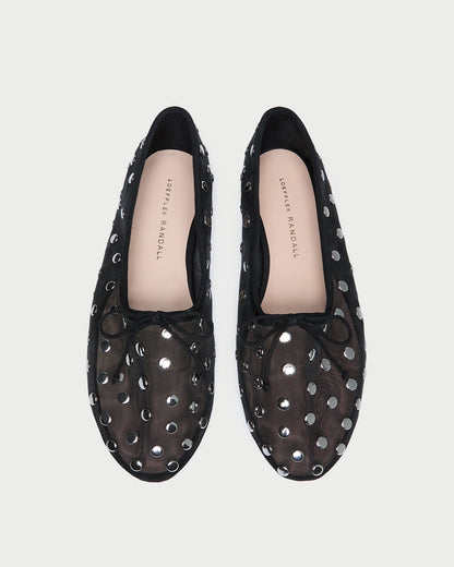 Landon Black/Silver Mesh Ballet Flat | Loeffler Randall Women