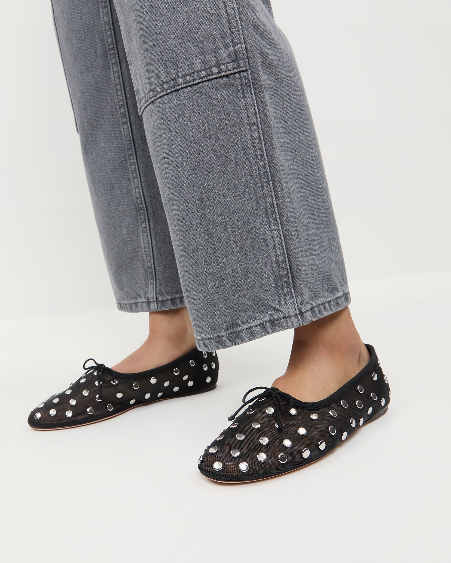 Landon Black/Silver Mesh Ballet Flat | Loeffler Randall Women